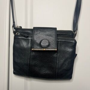 Vintage Brighton Black Leather Crossbody